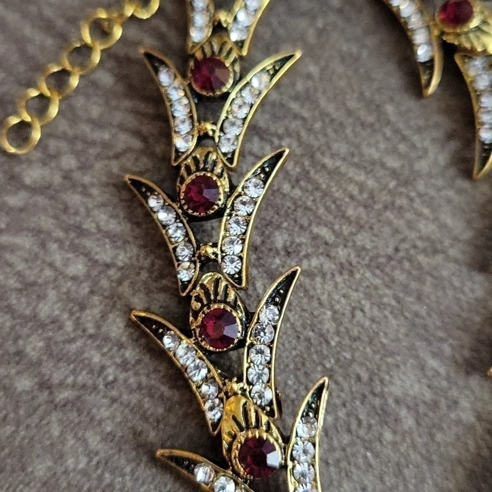 Antique Art Nouveau Crystal Fishtail Tennis Bracelet